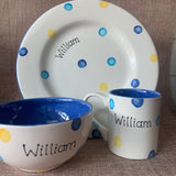 Personalised Spotty Dotty Breakfast Set