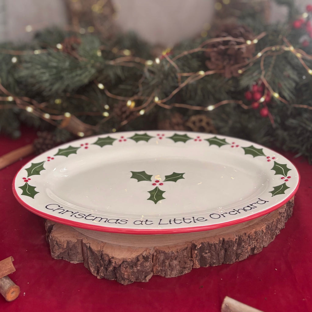 Classic Christmas Oval Serving Platter