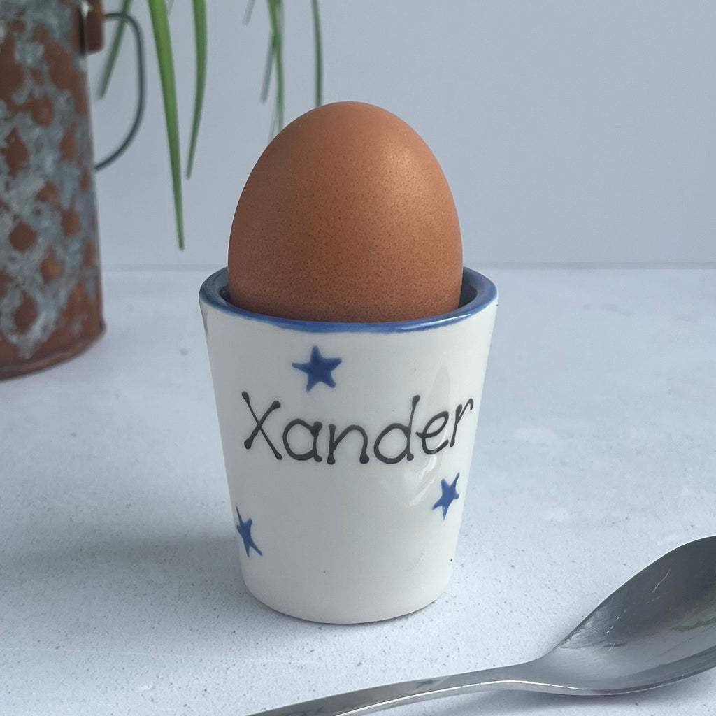 Personalised Spotty Dotty Straight Side Egg Cup