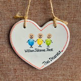 Personalised Fingerprint Families Heart Decoration