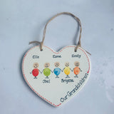 Personalised Fingerprint Families Heart Decoration
