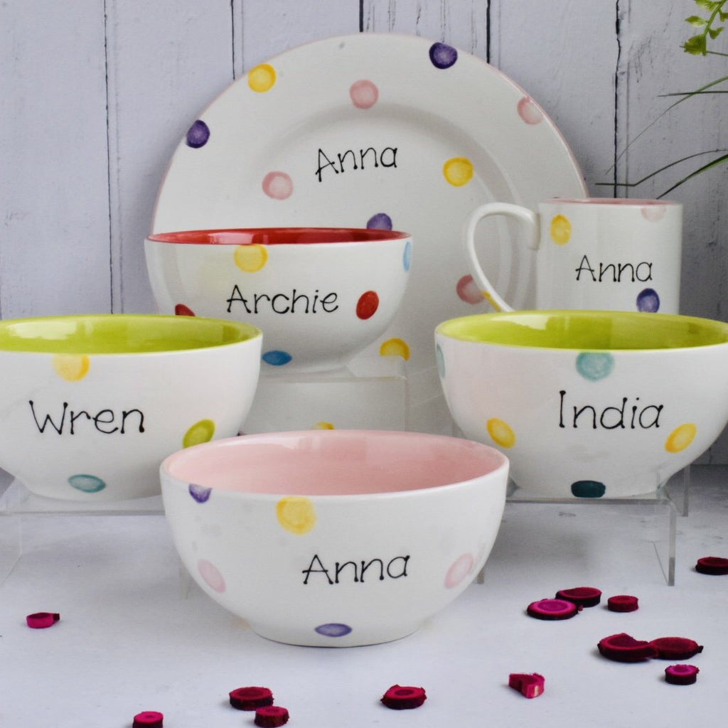 Personalised Spotty Dotty Cereal Bowl