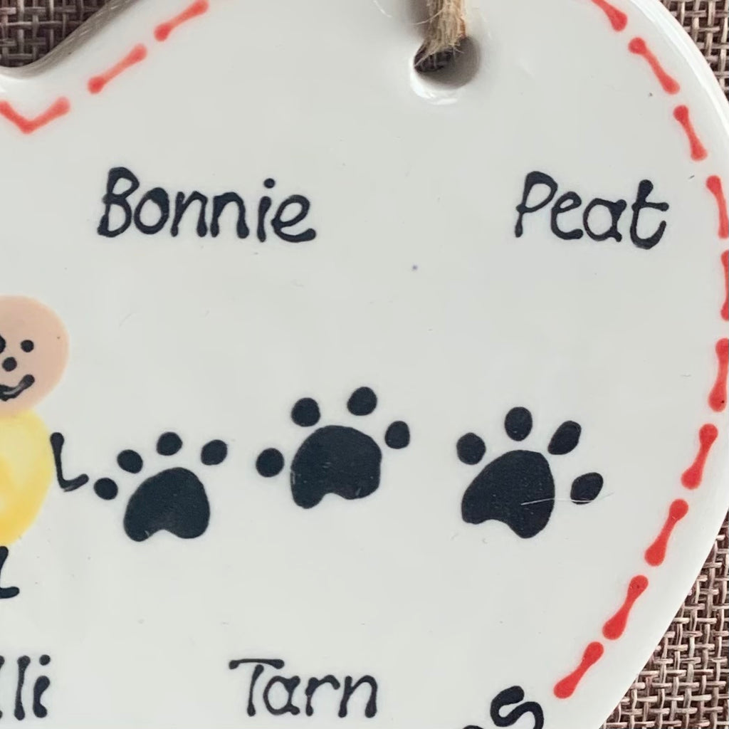 Personalised Fingerprint Families Heart Decoration