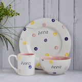 Personalised Spotty Dotty Dinner Set