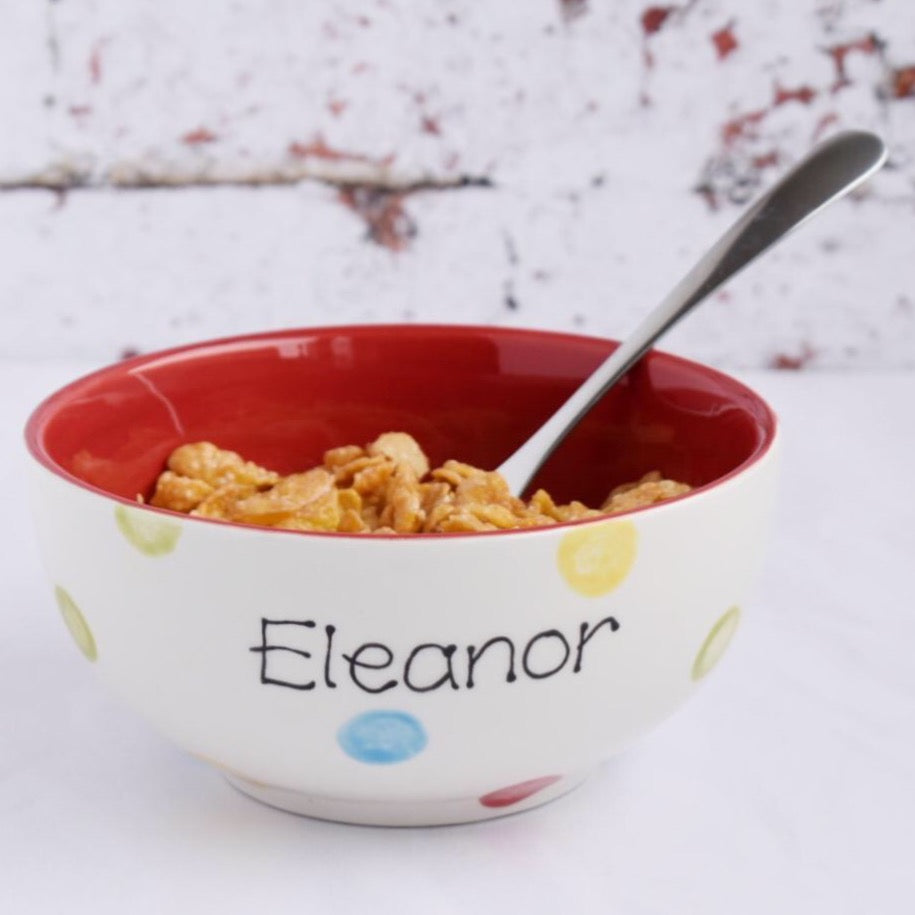 Personalised Spotty Dotty Cereal Bowl