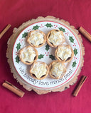 We bloody love mince pies plate