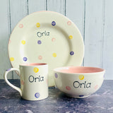 Personalised Spotty Dotty Breakfast Set