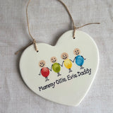 Personalised Fingerprint Families Heart Decoration