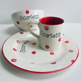 Personalised Spotty Dotty Breakfast Set