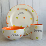 Personalised Spotty Dotty Breakfast Set