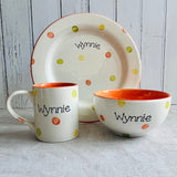 Personalised Spotty Dotty Breakfast Set