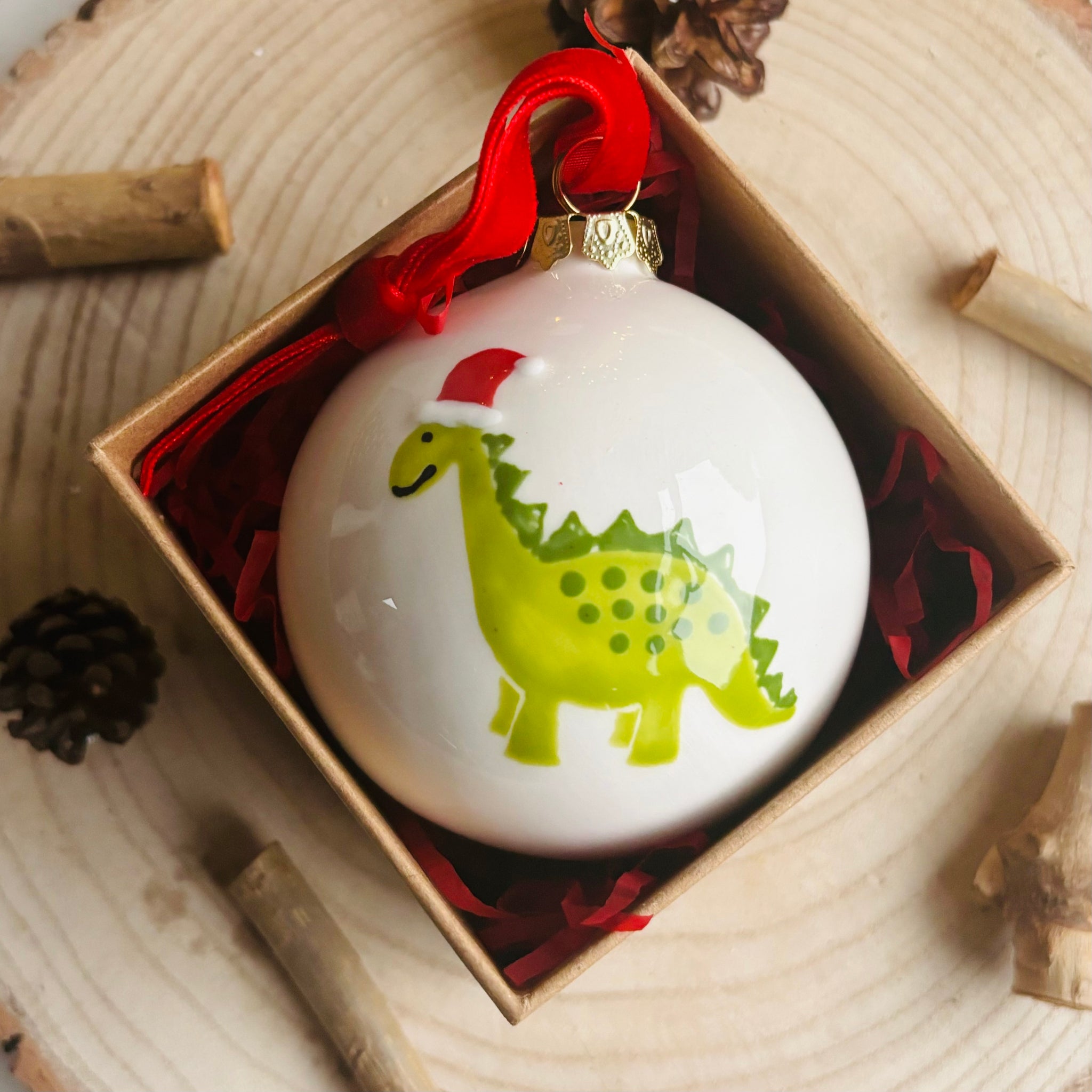 Christmas Dinosaur Bauble