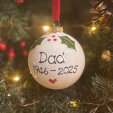 Personalised Classic Christmas Memorial Bauble