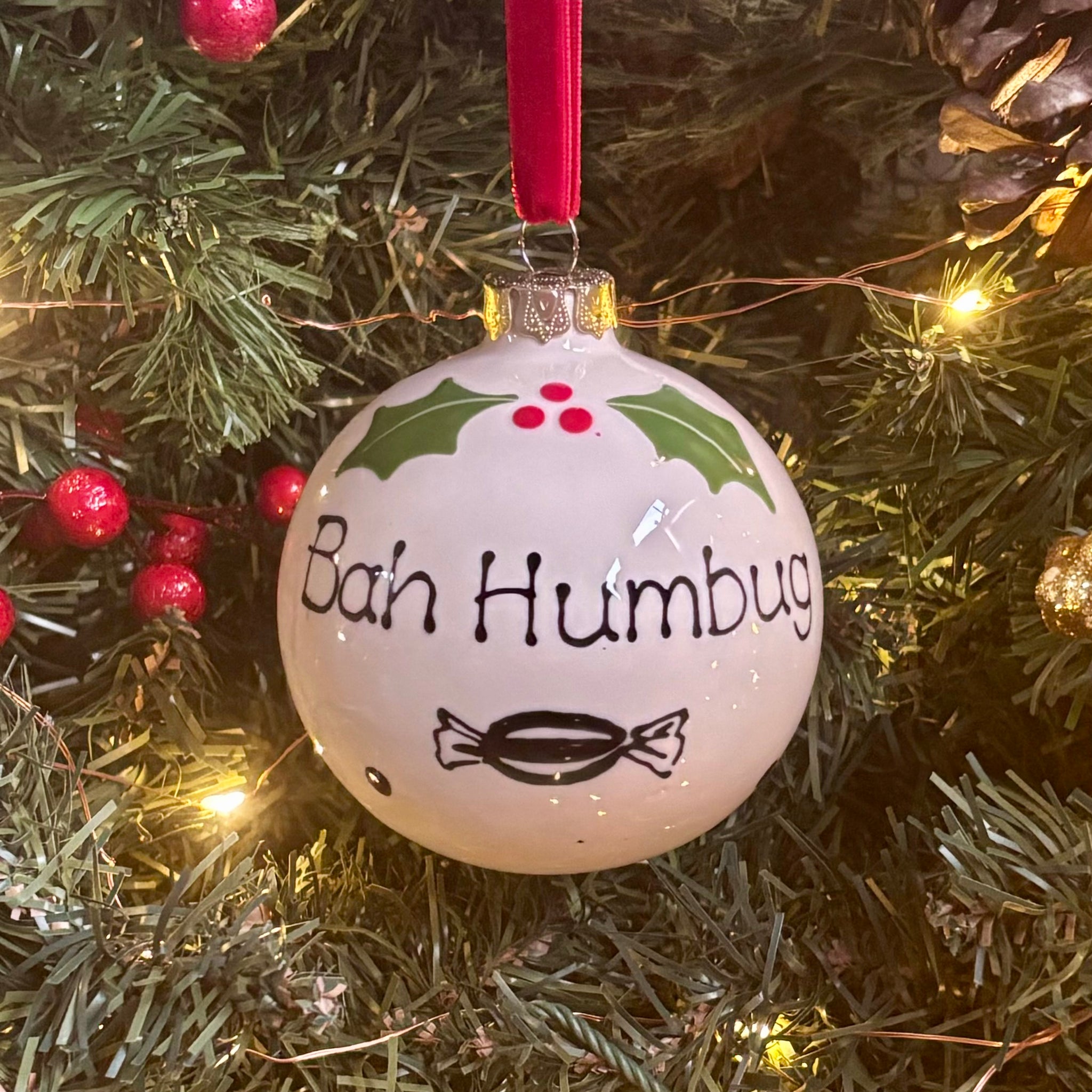 Personalised Bah Humbug Bauble