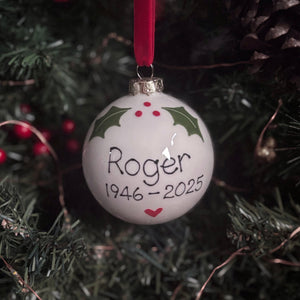 Personalised Classic Christmas Memorial Bauble