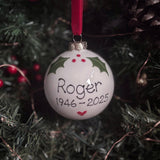 Personalised Classic Christmas Memorial Bauble