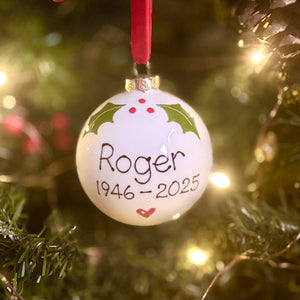 Personalised Classic Christmas Memorial Bauble