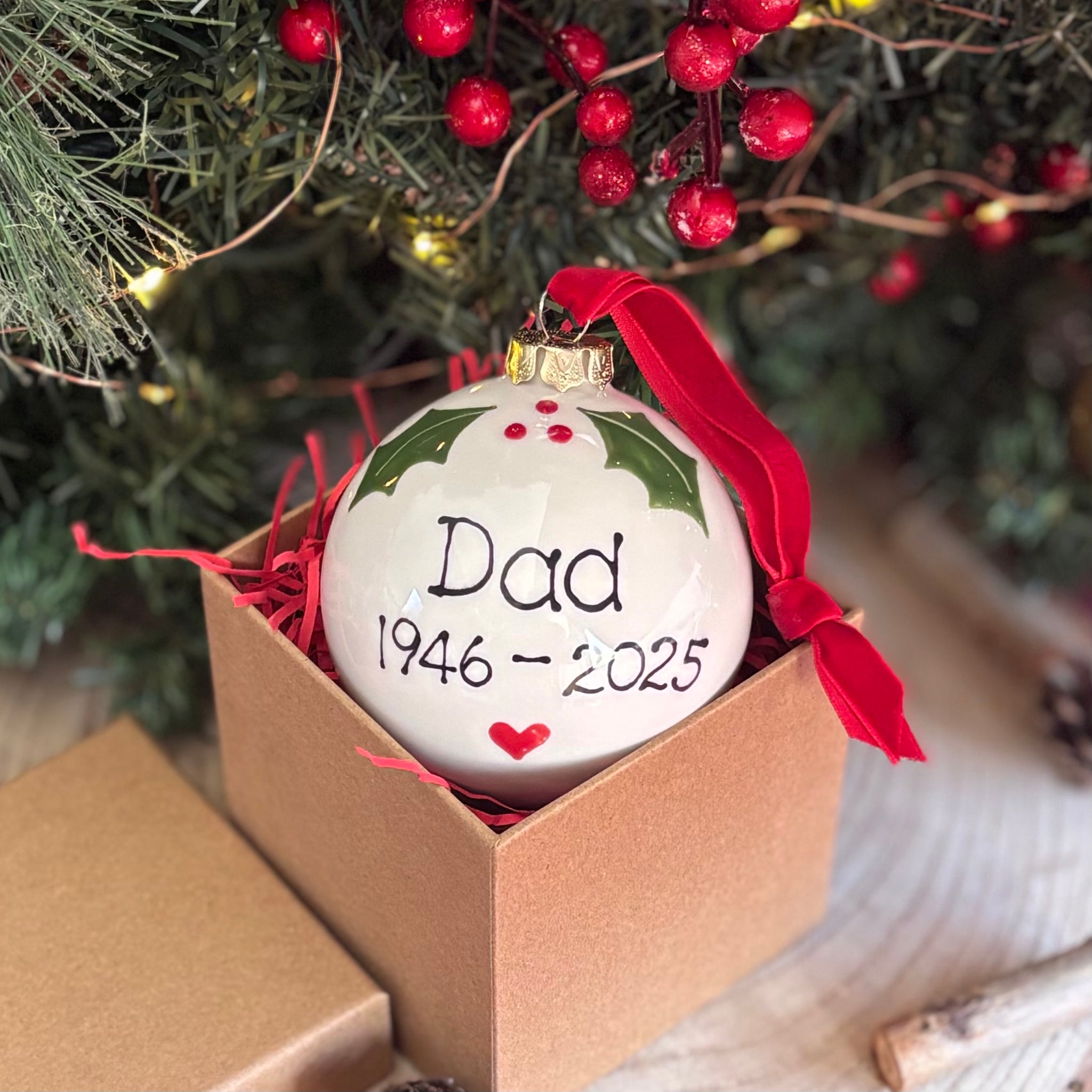 Personalised Classic Christmas Memorial Bauble
