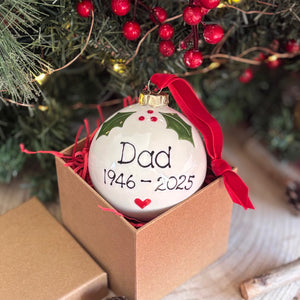 Personalised Classic Christmas Memorial Bauble